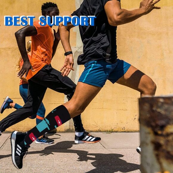 Medical Compression Socks for Women & Men, Support Knee High Socks for Running,N - Picture 5 of 7